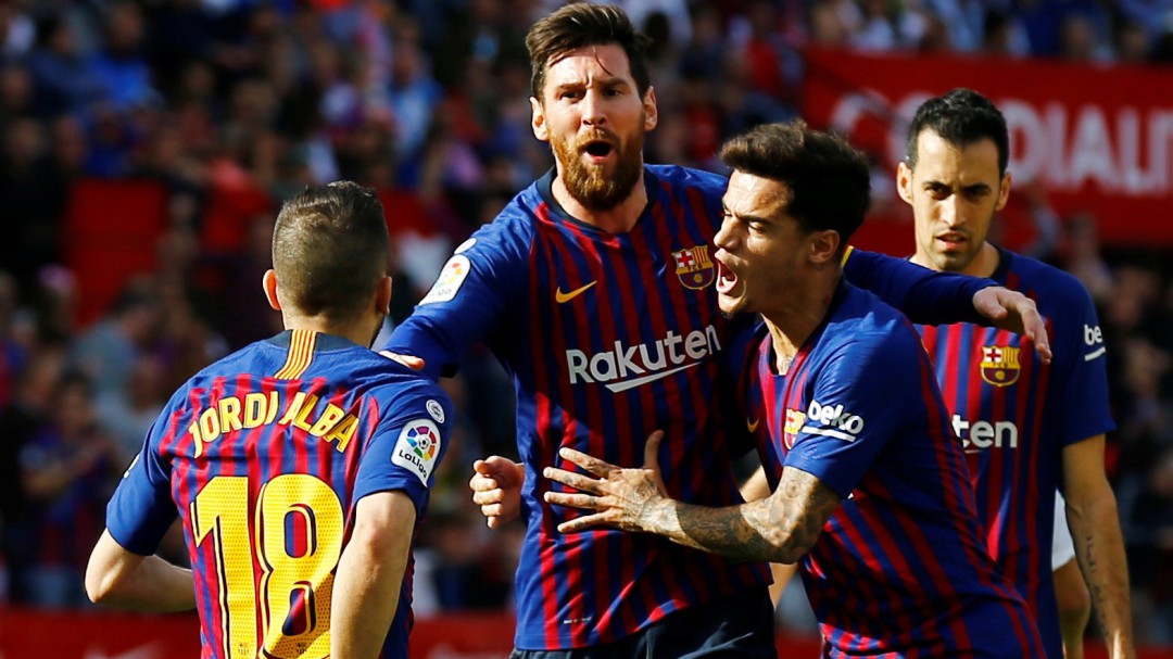 Goleada do Barça com três gols de Messi (Sevilla 2 - 4 FC Barcelona) - Aqui Catalunha