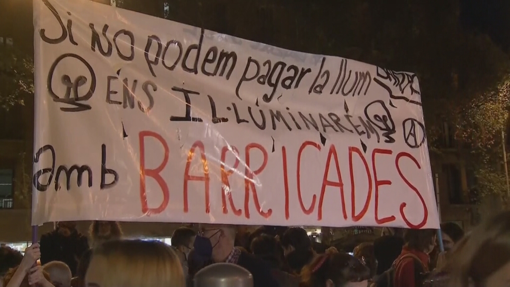 Protestos em Barcelona contra o aumento da conta de luz