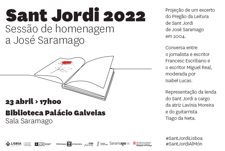 A celebração do Dia de Sant Jordi em Lisboa homenageia a figura de José Saramago
