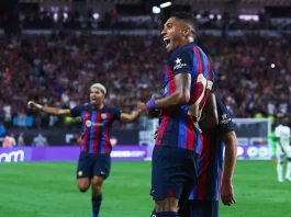 Primeiros números de Raphinha com a camisa do Barcelona