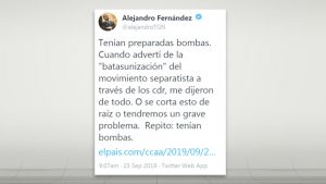 Missatge suprimit per Alejando Fernández a Twitter